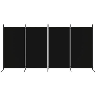 vidaXL Paravan de cameră cu 4 panouri, negru, 346x180 cm, textil