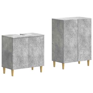 vidaXL Set de dulapuri pentru baie, 2 piese DELFT Gri Beton