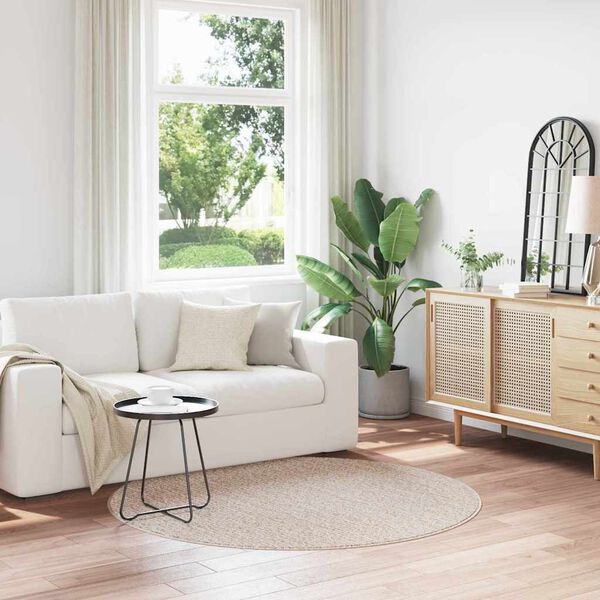 vidaXL Covor Shaggy Antiderapant Crem 160 x 160 cm PP