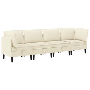 vidaXL Set de mobilier pentru living 4 buc. Crem Țesătură