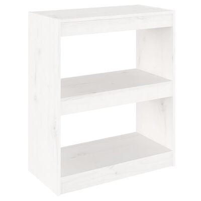 vidaXL Bibliotecă/Separator cameră,alb,60x30x71,5 cm,lemn masiv de pin