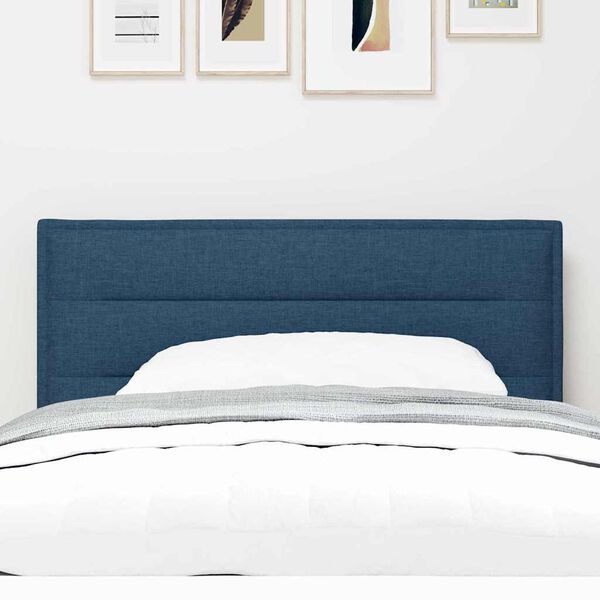 vidaXL Tăblie cap cu headboard albastru 90 cm Piele artificială