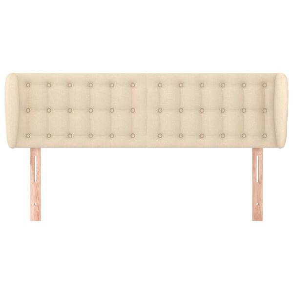 vidaXL Tăblie de pat cu aripioare crem 147x23x78/88 cm material textil