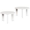 vidaXL Masă de cafea 2 buc. Alb 47,5 x 47,5 x 27 cm Lemn masiv de pin