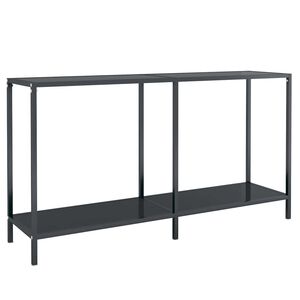 vidaXL Masă consolă, negru, 140x35x75,5 cm, sticlă securizată