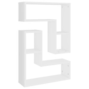 vidaXL Rafturi de perete, 2 buc., alb, 50x15x50 cm, PAL