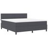 vidaXL Pat cu arcuri cu headboard Gri &icirc;nchis și alb 180 x 200 cm