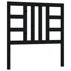 vidaXL Tăblie de pat, negru, 96x4x100 cm, lemn masiv de pin