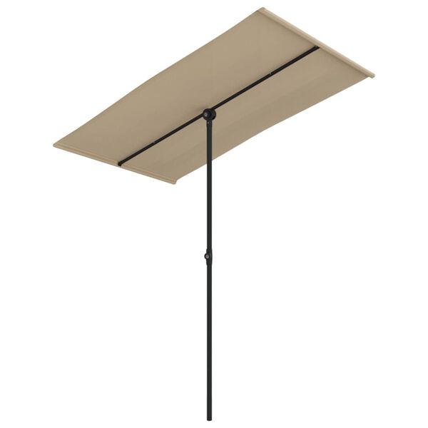 vidaXL Umbrelă de soare de grădină, st&acirc;lp aluminiu, taupe, 180x110 cm