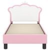 vidaXL Cadru de pat pentru copii cu spătar Roz 70 x 140 cm PU