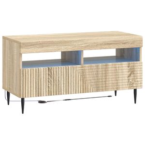 vidaXL Cabinet TV cu LED Stejar Sonoma Lemn prelucrat