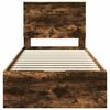 vidaXL Cadru de pat Stejar fumuriu 90 x 200 cm Lemn Ingineresc