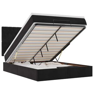 vidaXL Cadru de pat otoman cu saltele, catifea neagră 140x200cm
