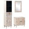 vidaXL Set de mobilier pentru baie 3 pcs Alb Lemn de mango solid