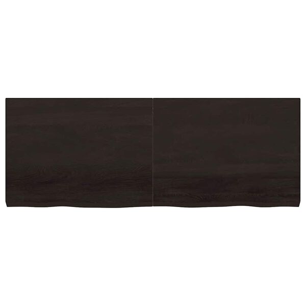 vidaXL Blat de baie, maro închis, 160x60x(2-6) cm, lemn masiv tratat