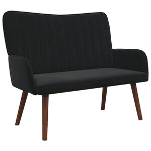 vidaXL Canapea cu 2 locuri Negru 115 x 61 x 87 cm Catifea
