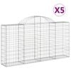 vidaXL Coșuri gabion arcuite 5 buc, 200x30x100/120 cm fier galvanizat