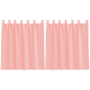 vidaXL Perdele Voile cu Bucle 2 buc Roz 140x140 cm