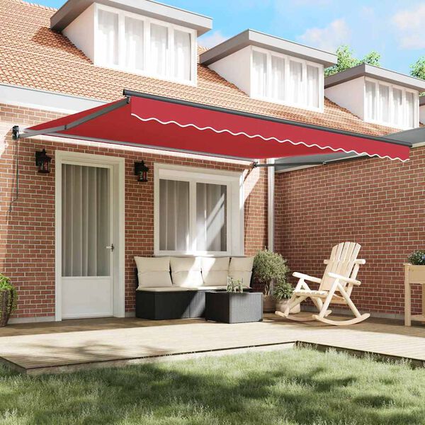 vidaXL Cortina Retractabilă Roșu 400 &times; 300 cm Poliester și Aluminiu