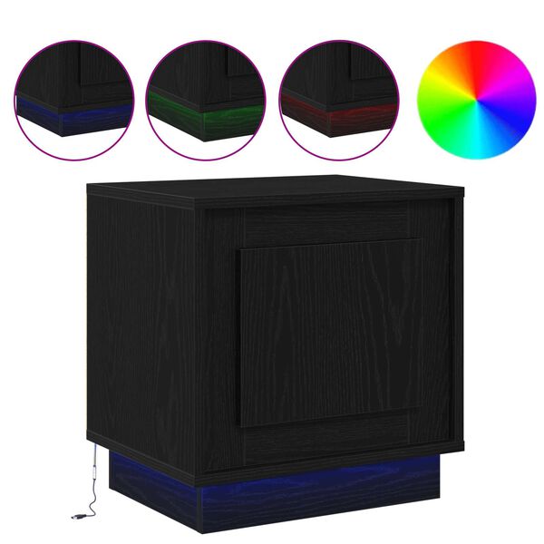 vidaXL Dulap de noapte Negru 44 x 34,5 x 45 cm Lemn compozit