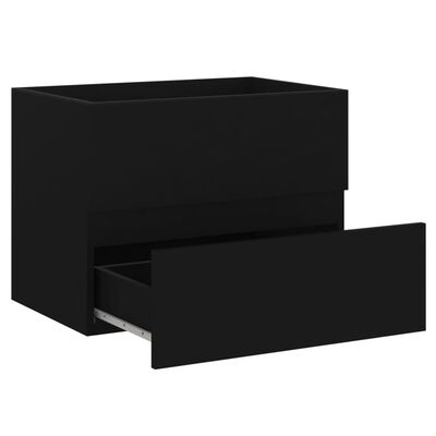 vidaXL Set mobilier de baie, negru, lemn prelucrat