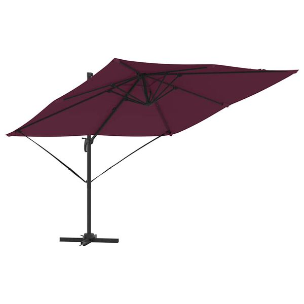 vidaXL Parasol Roma Roșu 286 x 284 x 265 cm Aluminiu și poliester