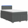 vidaXL Pat boxspring cu saltea Gri &icirc;nchis 120 x 190 cm Țesătură