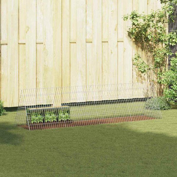 vidaXL Custodie pentru iepuri Argintiu 650 x 55 x 55 cm