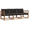 vidaXL Set de canapele de exterior 3 buc. Natural și Negru
