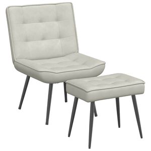 vidaXL Scaun de relaxare cu scaun catifea crem