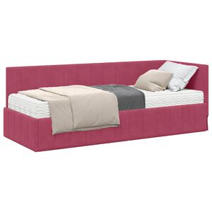 vidaXL Cadru de pat colțar cu saltea 2 buc. Roșu Vin 80 x 200 cm