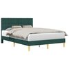 vidaXL Cadru de pat cu headboard Verde &icirc;nchis 140 x 190 cm Țesătură