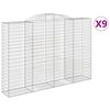 vidaXL Coșuri gabion arcuite 9 buc. 300x50x200/220 cm fier galvanizat
