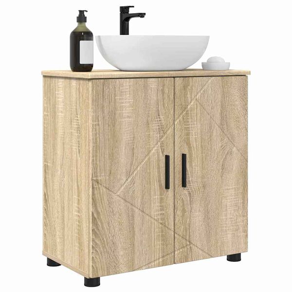 vidaXL Dulap de Baie cu depozitare Stejar Sonoma 61 x 35 x 64 cm