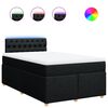 vidaXL Pat box spring cu saltea, negru, 120x190 cm, catifea