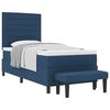 vidaXL Pat cu arcuri cu headboard albastru 90 x 200 cm țesătură
