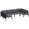 vidaXL Set de canapele pentru grădină 6 buc. Negru Oțel