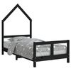 vidaXL Cadru de pat pentru copii, negru, 80x160 cm, lemn masiv de pin