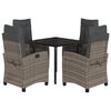 vidaXL Set mobilier de grădină cu perne, 5 piese, gri, poliratan