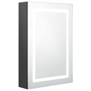vidaXL Dulap de baie cu oglindă și LED, gri, 50x13x70 cm