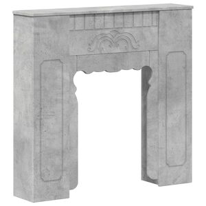 vidaXL Cadru pentru șemineu Gri Beton 93 x 20 x 89 cm Lemn prelucrat