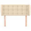 vidaXL Tăblie de pat cu aripioare crem 83x23x78/88 cm material textil