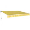 vidaXL Copertină pliabilă acționată manual, galben/alb, 600 cm