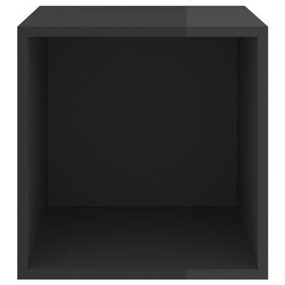 vidaXL Dulap de perete, negru extralucios, 37x37x37 cm, PAL
