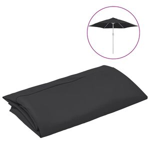 vidaXL P&acirc;nză de schimb umbrelă de soare de exterior, negru, 300 cm