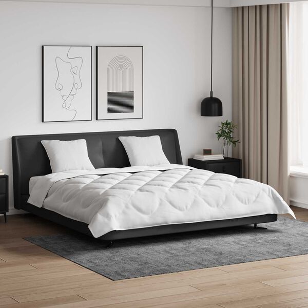 vidaXL Pilotă cu pernă 3 pcs Alb Microfibră