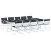 vidaXL Set mobilier de grădină, 11 piese, cu perne, alb, textilenă