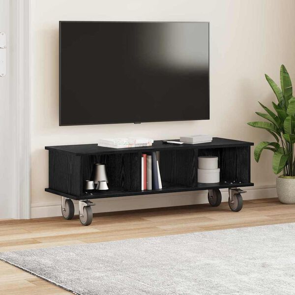 vidaXL Support TV Stejar Negru 100 x 35 x 35 cm Lemn compozit