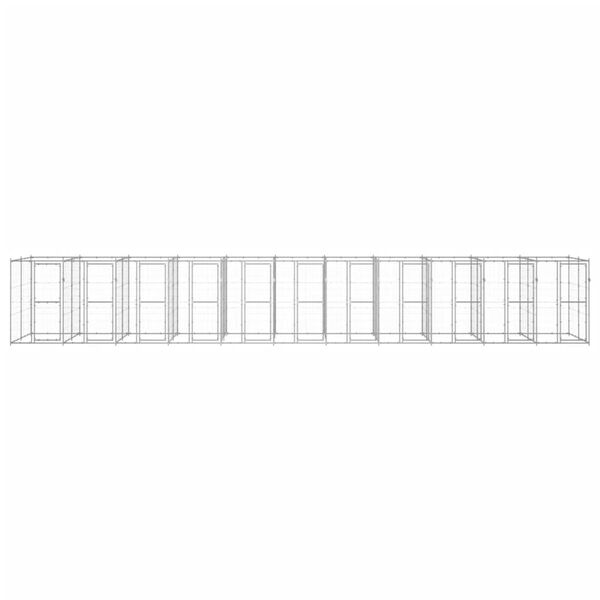 vidaXL Padoc pentru c&acirc;ini de exterior, 26,62 m&sup2;, oțel galvanizat