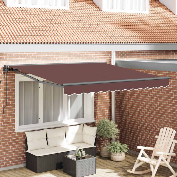 vidaXL Cortina Retractabilă Maro 300 x 250 cm Aluminiu și țesătură